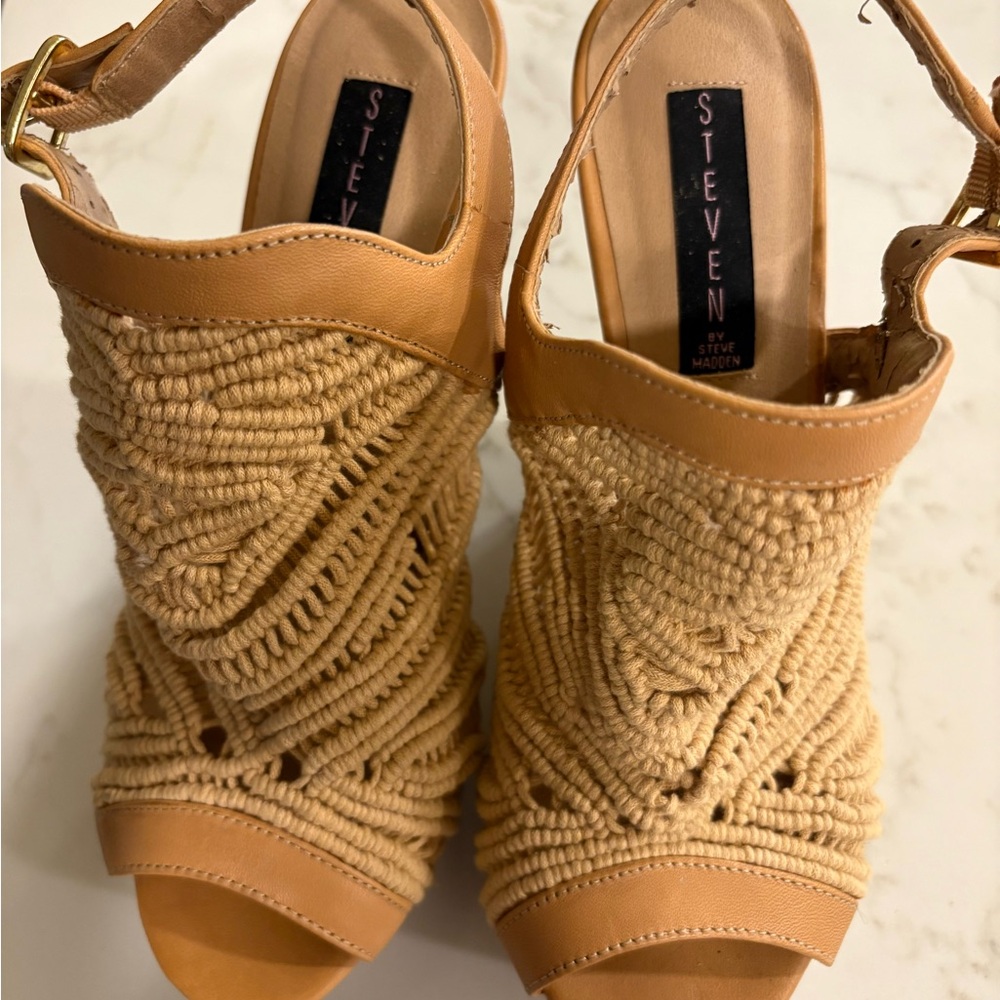 Steven by Steve Madden Tan Woven Women's Sandals